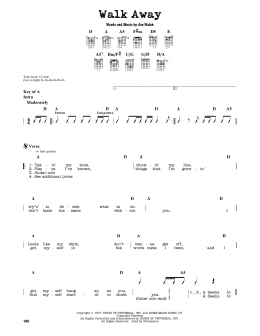 page one of Walk Away (Guitar Cheat Sheet)