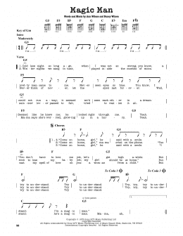 page one of Magic Man (Guitar Cheat Sheet)