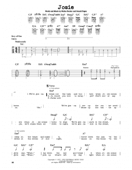 page one of Josie (Guitar Cheat Sheet)