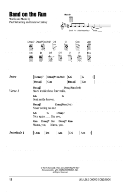 page one of Band On The Run (Ukulele Chords/Lyrics)