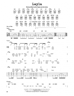 page one of Layla (Guitar Cheat Sheet)