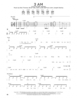 page one of 3 AM (Guitar Cheat Sheet)