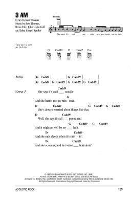 page one of 3 AM (Ukulele Chords/Lyrics)