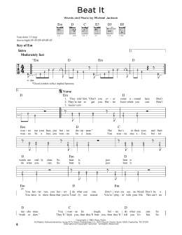 page one of Beat It (Guitar Cheat Sheet)