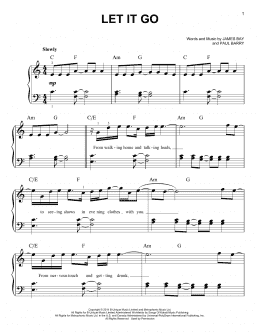 page one of Let It Go (Easy Piano)