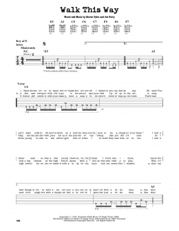 page one of Walk This Way (Guitar Cheat Sheet)