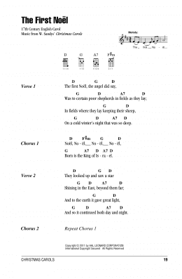 page one of The First Noel (Ukulele Chords/Lyrics)