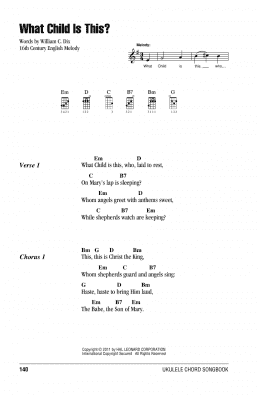 page one of What Child Is This? (Ukulele Chords/Lyrics)