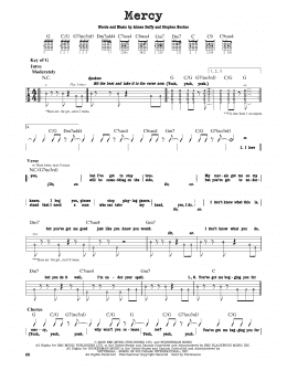 page one of Mercy (Guitar Cheat Sheet)