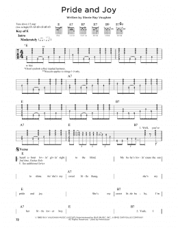 page one of Pride And Joy (Guitar Cheat Sheet)