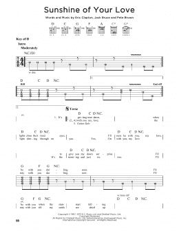 page one of Sunshine Of Your Love (Guitar Cheat Sheet)