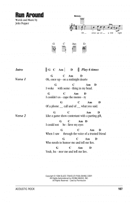 page one of Run Around (Ukulele Chords/Lyrics)