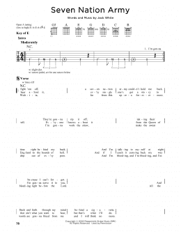 page one of Seven Nation Army (Guitar Cheat Sheet)