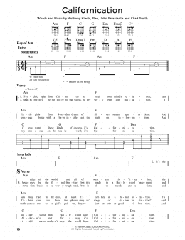 page one of Californication (Guitar Cheat Sheet)