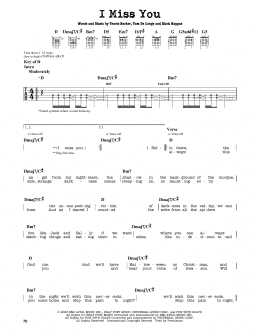 page one of I Miss You (Guitar Cheat Sheet)