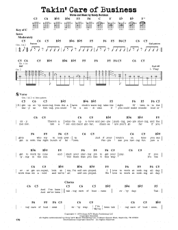 page one of Takin' Care Of Business (Guitar Cheat Sheet)