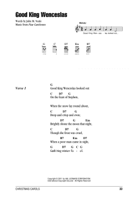 page one of Good King Wenceslas (Ukulele Chords/Lyrics)