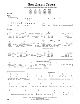 page one of Southern Cross (Guitar Cheat Sheet)