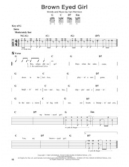 page one of Brown Eyed Girl (Guitar Cheat Sheet)