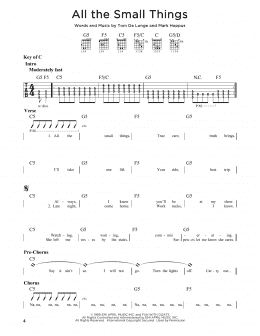 page one of All The Small Things (Guitar Cheat Sheet)