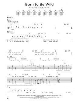 page one of Born To Be Wild (Guitar Cheat Sheet)