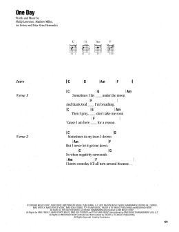 page one of One Day (Guitar Chords/Lyrics)