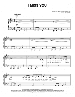 page one of I Miss You (Easy Piano)