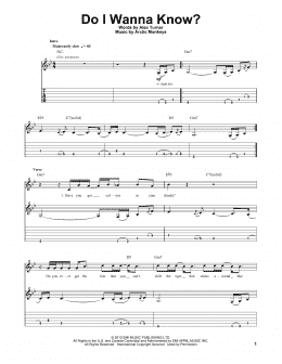 page one of Do I Wanna Know? (Guitar Tab (Single Guitar))