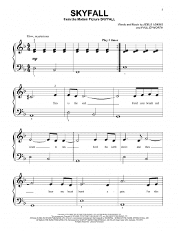 page one of Skyfall (Beginning Piano Solo)