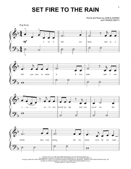 page one of Set Fire To The Rain (Beginning Piano Solo)