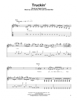 page one of Truckin' (Guitar Tab (Single Guitar))