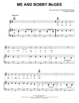 page one of Me And Bobby McGee (Piano, Vocal & Guitar Chords (Right-Hand Melody))