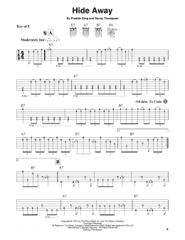 page one of Hide Away (Guitar Cheat Sheet)