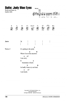 page one of Suite: Judy Blue Eyes (Ukulele Chords/Lyrics)