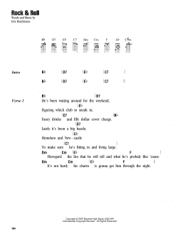 page one of Rock & Roll (Ukulele Chords/Lyrics)