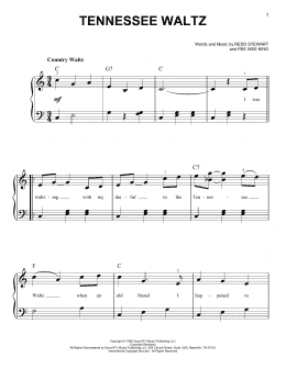 page one of Tennessee Waltz (Very Easy Piano)