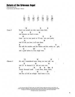 page one of Return Of The Grievous Angel (Ukulele Chords/Lyrics)