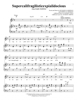 page one of Supercalifragilisticexpialidocious (from Mary Poppins) (Piano & Vocal)