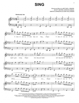 page one of Sing (Piano, Vocal & Guitar Chords (Right-Hand Melody))