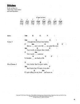 page one of Stitches (Guitar Chords/Lyrics)