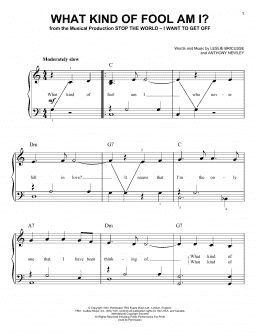 page one of What Kind Of Fool Am I? (Very Easy Piano)