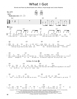 page one of What I Got (Guitar Cheat Sheet)