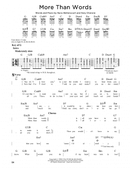 page one of More Than Words (Guitar Cheat Sheet)