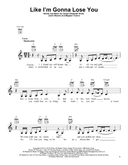 page one of Like I'm Gonna Lose You (Ukulele)