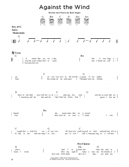 page one of Against The Wind (Guitar Cheat Sheet)