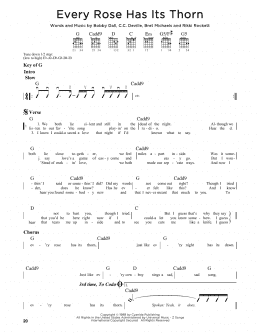 page one of Every Rose Has Its Thorn (Guitar Cheat Sheet)