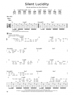 page one of Silent Lucidity (Guitar Cheat Sheet)