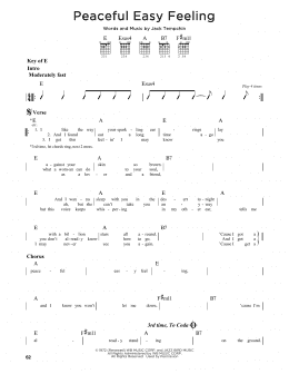 page one of Peaceful Easy Feeling (Guitar Cheat Sheet)