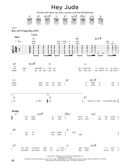 page one of Hey Jude (Guitar Cheat Sheet)