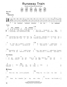 page one of Runaway Train (Guitar Cheat Sheet)